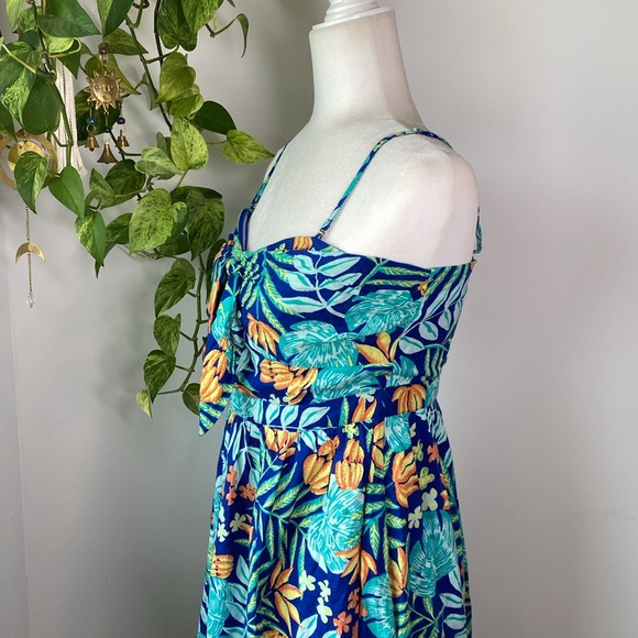 Modcloth Tropical Turquoise Floral Halter Convertible Mini Dress Medium - Picture 4 of 12